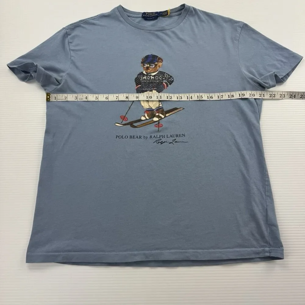 Polo Ralph Lauren Polo Bear Ski T Shirt Mens M Blue Classic Fit Graphic Tee